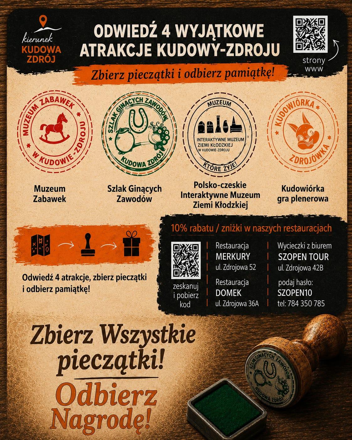 Kierunek Kudowa-Zdrój — odwiedź 4 wyjątkowe atrakcje, zbierz pieczątki i odbierz pamiątkę